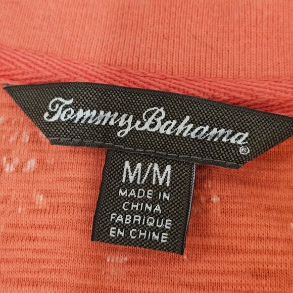 Tommy Bahama Shipwreck Beach Polo Dress Medium Orange Tropical Coastal - Picture 5 of 8